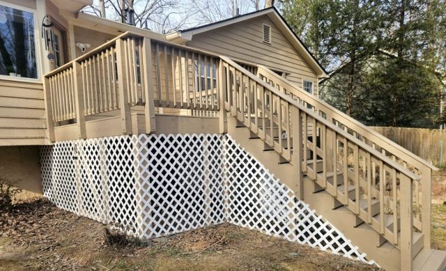 New deck with stairs New deck with stairs